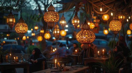 Ramadan kareem with premium dates and arabic coffee mugの素材