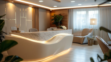 The front desk at a business center in a modern styleの素材