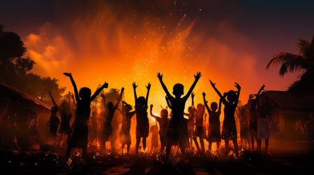 Holi festival of colors in India and Nepalの素材