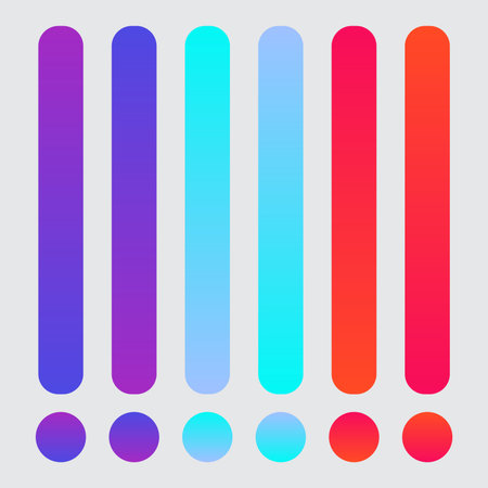 Set of colored vertical bars. Vector illustration in flat design style.
