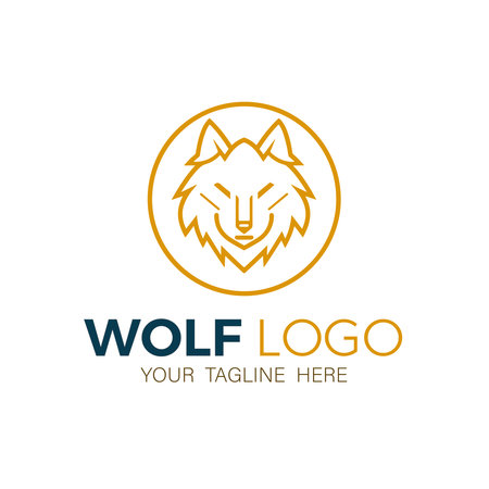 Wolf  design template. Vector illustration on white background. Design element.