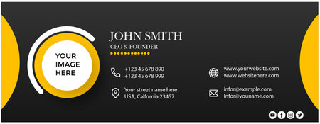 Modern black and yellow business card template, can be used for web design and  workflow layoutのイラスト素材
