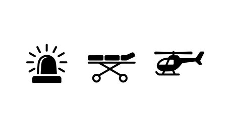 Helicopter icons set. Ambulance, ambulance, rescue helicopter. Vector illustrationのイラスト素材