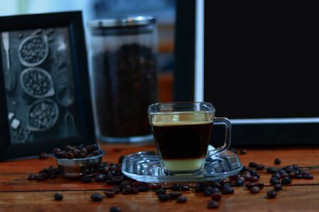 drinking milk coffee at recess, typical coffee north of Indonesiaの写真素材