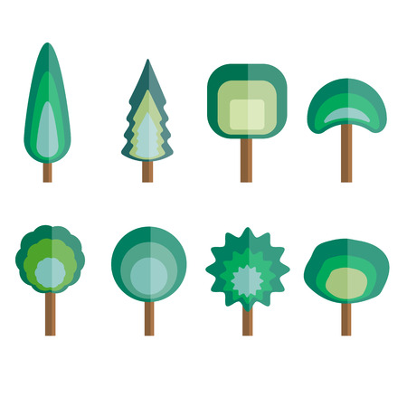 Tree flat design setの写真素材