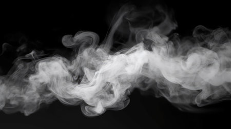 Abstract smoke moves on a black background. Design element. Texture.の素材