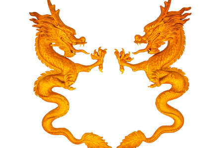 dragon statue on Ceiling,in thai templeの写真素材