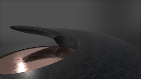 Futuristic structure with circle Shiny area in the middle