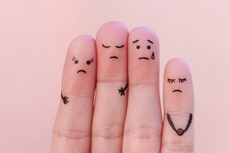 Fingers art of displeased people.の写真素材