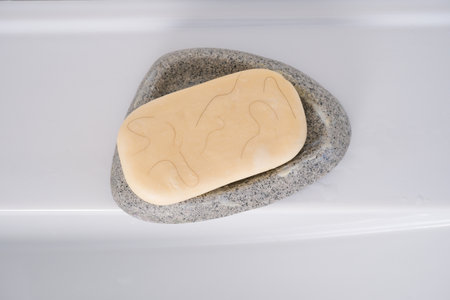 White soap in a soap dishの写真素材