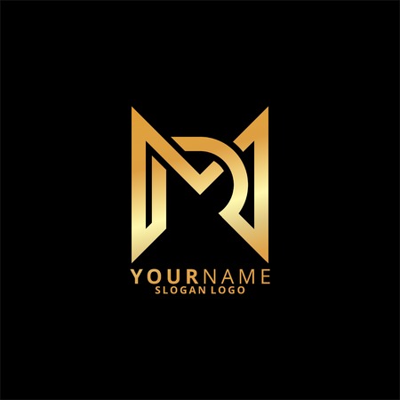 logo gold Letter M and Rのイラスト素材