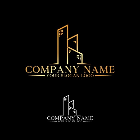 company logo combination of letters K and S that forms gold real estateのイラスト素材