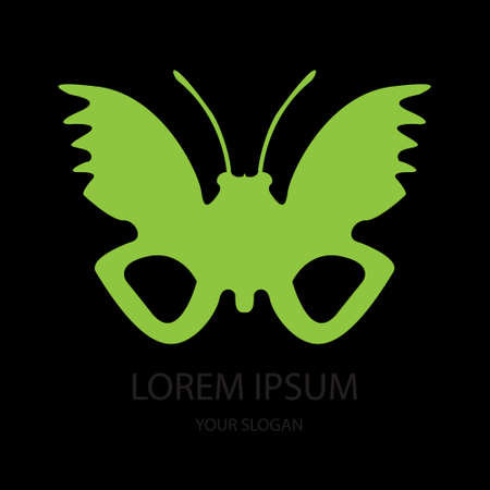 Delightful butterfly sticker with go green conceptのイラスト素材