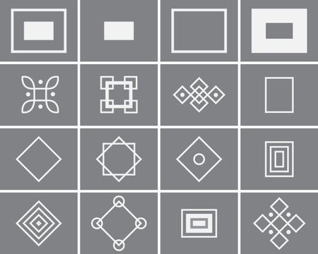 box pattern design with various forms, the vector can be used for web, background, magazine, t-shit,...