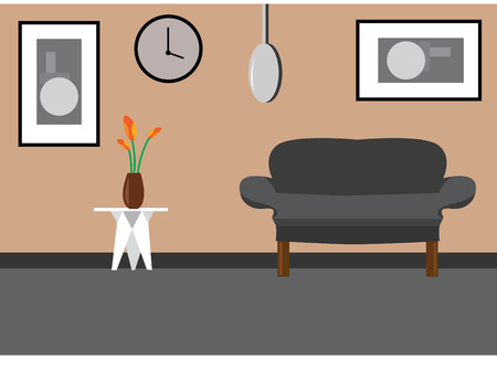 This is a vector illustration of a relaxing roomのイラスト素材