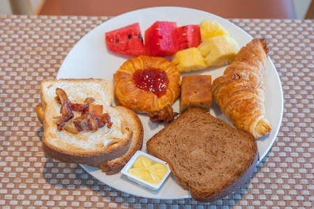 English breakfast in the hotel restaurant resortの写真素材