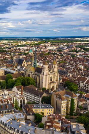 Beautiful townscape view of Dijon historical city in Burgundy, Franceの写真素材