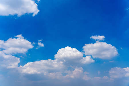 Natural daylight and white clouds floating on blue skyの写真素材