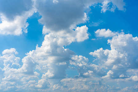 Morning blue sky with white clouds for backgrounds conceptの写真素材