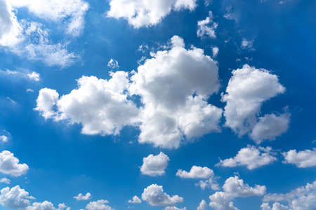 White clouds cumulus floating on blue sky for backgrounds conceptの写真素材