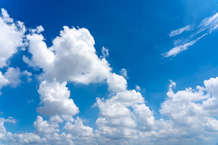 White clouds cumulus floating on blue sky for backgrounds conceptの写真素材