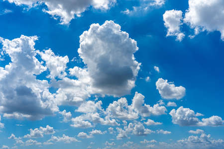White clouds cumulus floating on blue sky for backgrounds conceptの写真素材