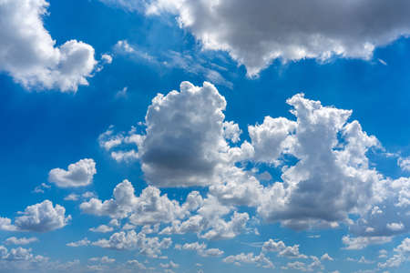 White clouds cumulus floating on blue sky for backgrounds conceptの写真素材