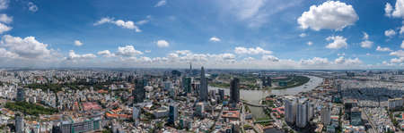 Ho Chi Minh city in a beautiful cloudy dayの写真素材