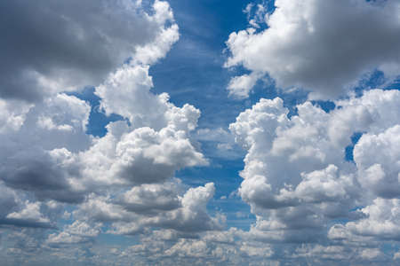White clouds floating in the blue skyの写真素材
