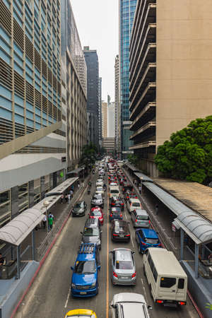 Traffic jam in peak hour at Makati, Philippines - January 2018のeditorial素材