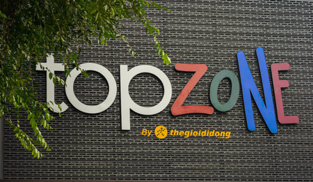 Saigon, Vietnam - 17 October 2021: Topzone store logo, new smartphone shop in Vietnam