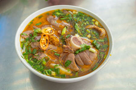 Delicious traditional South Vietnamese noodle - Bun Bo Hueの写真素材