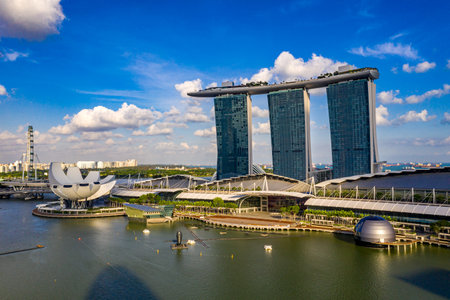 SINGAPORE - January 31, 2020: Marina Bay Sand in the beautiful morningのeditorial素材