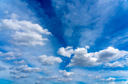 Natural daylight and white clouds floating on blue skyの写真素材