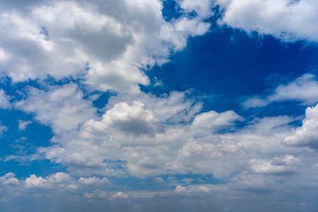 White clouds floating on the blue skyの写真素材