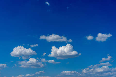 White clouds in the blue sky backgroundの写真素材