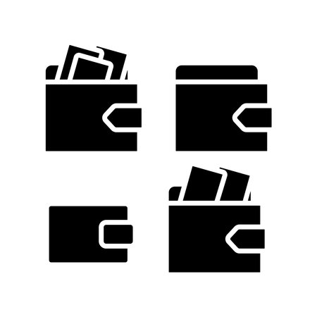 Wallet black icon, concept illustration, glyph symbol, vector flat sign.のイラスト素材