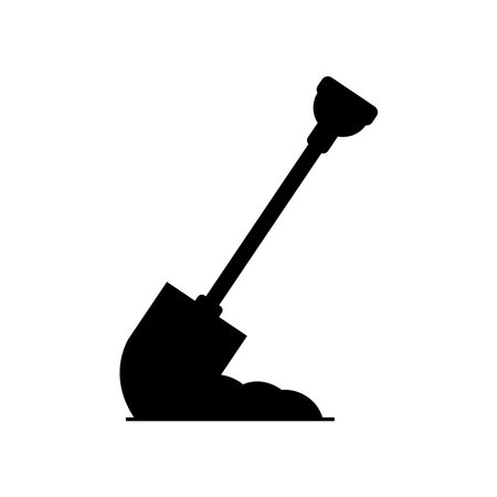 Shovel icon. Gardening tool. Flat style vector illustration.のイラスト素材