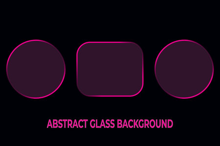 A stylish abstract glass background featuring glowing pink neon outlines on dark surface. Perfect for futuristic design, digital art, posters, wallpapers, and tech-inspired creativの写真素材