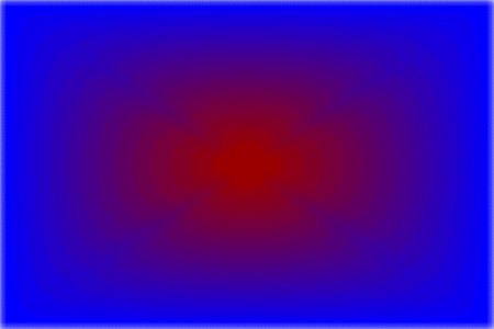 A smooth gradient background blending vivid blue and deep red tones with a glowing transition in the center, ideal for digital designs, posters, and modern visual art projects.の写真素材