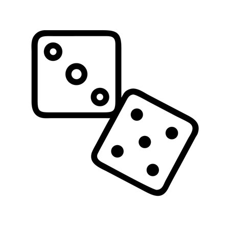 dice icon vector. A thin line sign. Isolated contour symbol illustrationのイラスト素材