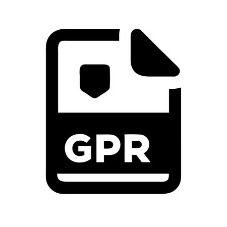 GPR file icon, vector illustration flat design style. EPS 10のイラスト素材