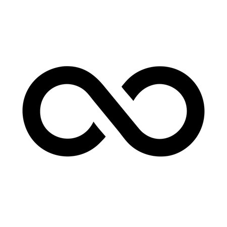 Infinity symbol icon. Flat design style eps 10 vector illustrationのイラスト素材