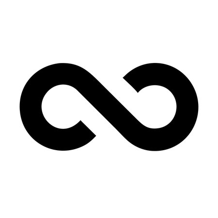 Infinity icon vector. Flat vector infinity symbol isolated on white background.