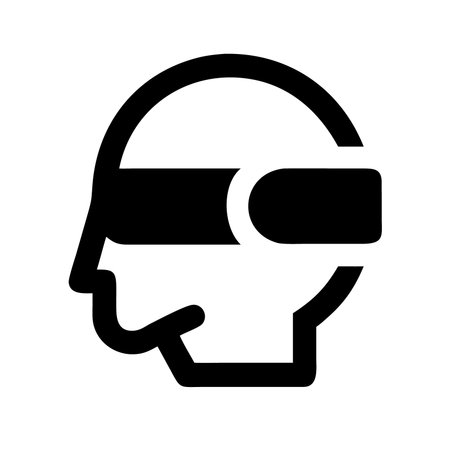 Virtual reality headset icon vector. Virtual reality glasses sign. VR symbol.のイラスト素材