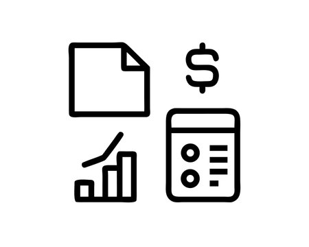 Accounting icon vector. A thin line sign. Isolated contour symbol illustrationのイラスト素材