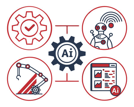 Artificial intelligence concept with machine icons design, vector illustration eps 10.のイラスト素材