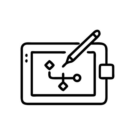 Tablet line icon, concept illustration, outline symbol, vector sign, linear symbol.のイラスト素材