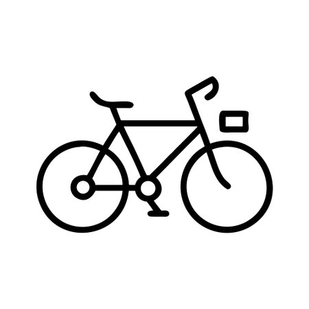 Bicycle icon vector. A thin line sign. Isolated contour symbol illustrationのイラスト素材