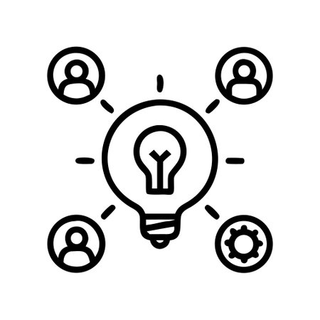 Idea generation line icon, concept sign, outline vector illustration, linear symbol.のイラスト素材